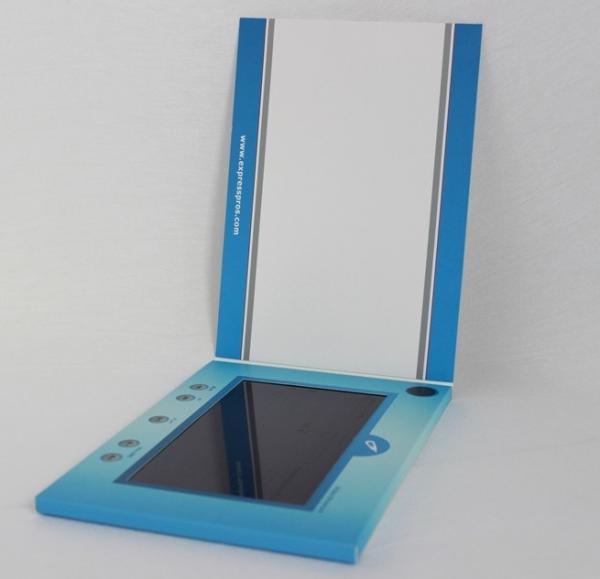 Advertising promotional lcd video greeting card with Magnetic switch , ON / OFF button switch