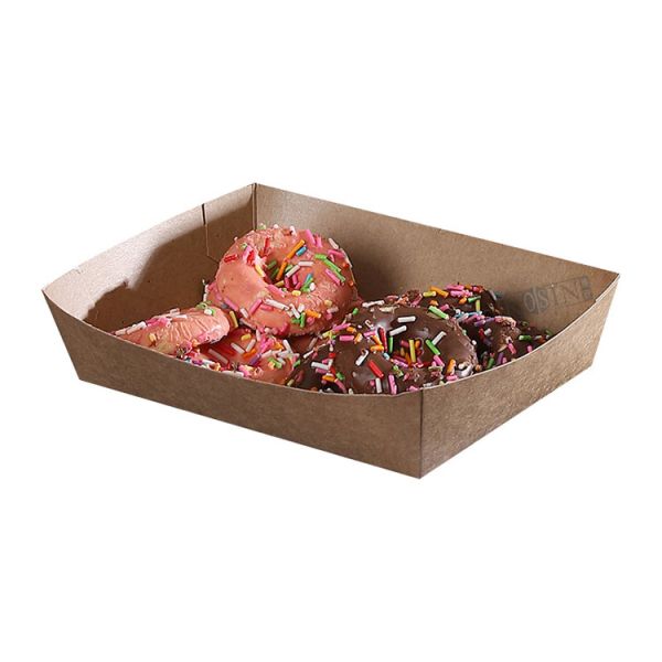 300ml to 1800ml Foldable Takeaway Containers Kraft Paper Disposable Food Tray for Fast Food