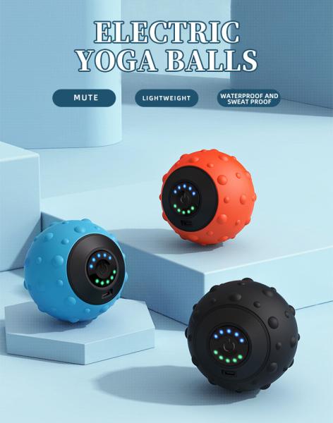 Electric Back Foot Pain Massager Roller Ball Self spiky silicone yoga massage roller ball vibrating massage ball