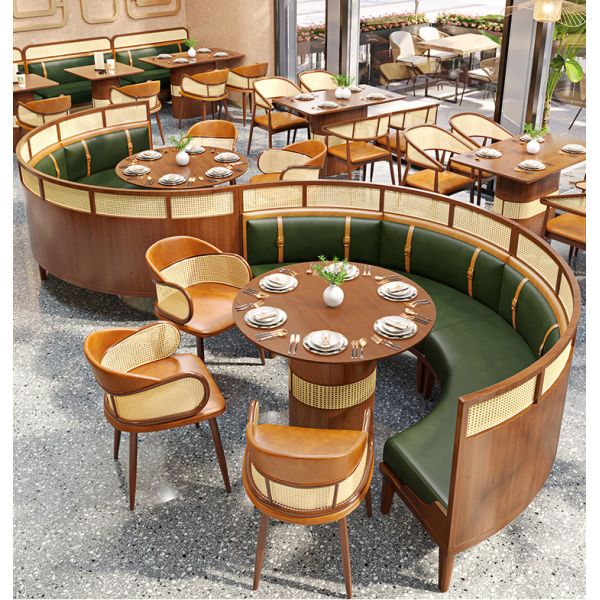 C-Shape Beautiful Ideas Customized Retro Restaurant Furniture Coffee Shop Bar Booth Leisure Sofa Restaurant Booth