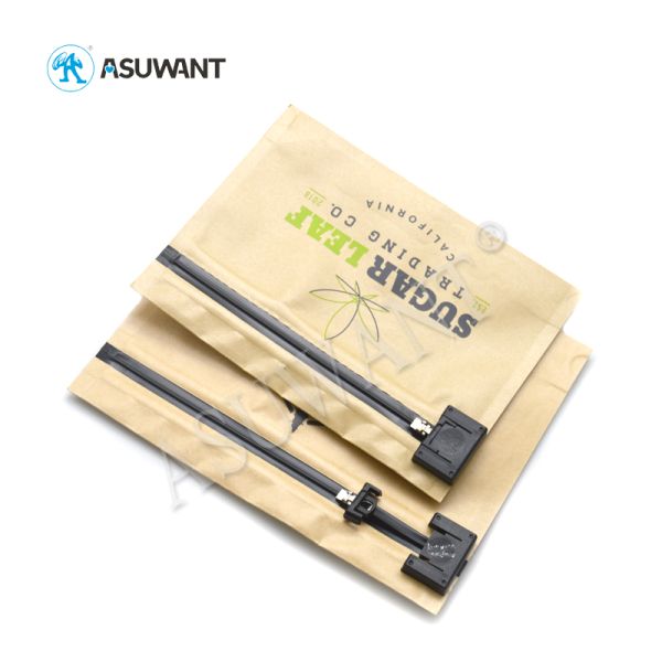 China Supplier Stand Up Mylar Biodegradable Child Proof Zipper Locking Medication Kraft Paper Bag For Cookies