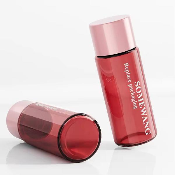 10ml Round PET Bottle Red Bottle With Screw Cap 18 / 410 Neck Size