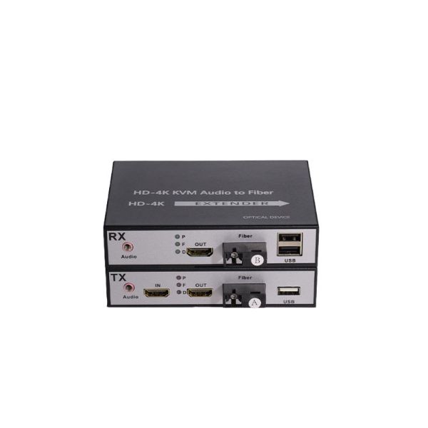 4K HDMI Fiber Extender KVM With USB Local Loopout 3.5mm Audio Single Fiber Up To 20Km
