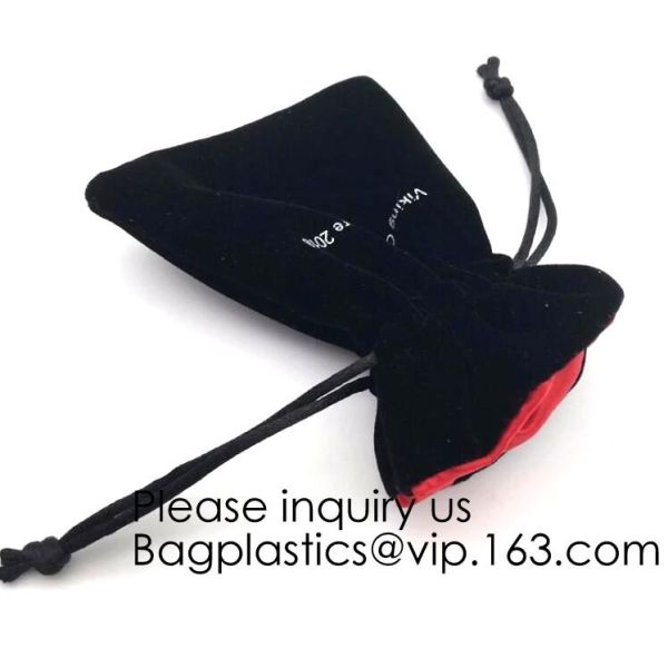 Velvet Jewellery Drawstring Bag Gift Pouches with Tassels for Wedding Party Christmas Pink and Winegift pouches jewelry
