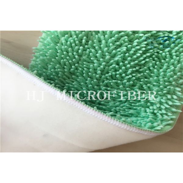 Cojines del reemplazo de la fregona de las cabezas de la fregona de la tela de felpilla de la microfibra del color verde pequeños