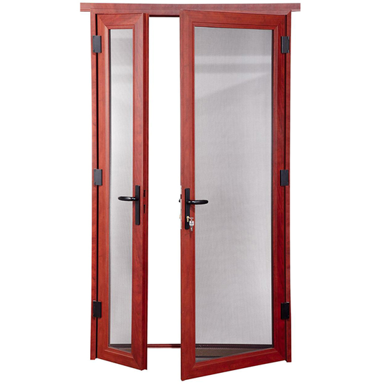 Thermal Break Aluminum Swing Doors Outward Swinging French Double Tempered Glass