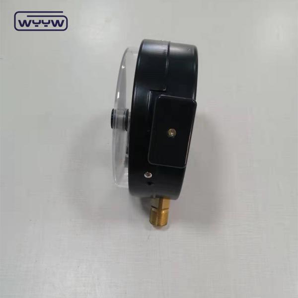 1.6MPa caixa de aço preto 1/2bsp M20X1.5 6 polegadas contato elétrico manômetro de pressão de escala dupla preço