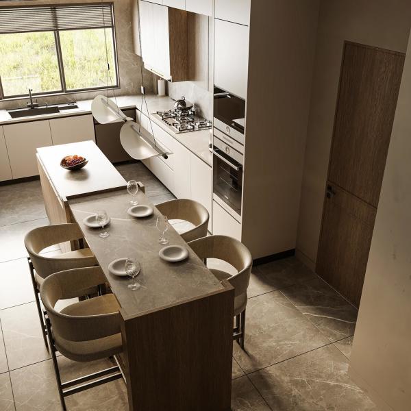 Mobiliário de cozinha personalizado Armários de cozinha modulares de madeira maciça natural Modular Armários de cozinha de luxo