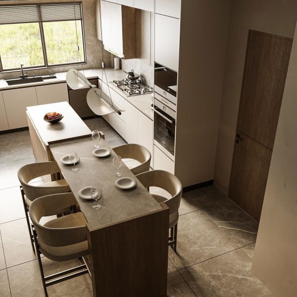 Кухонная мебель на заказ Современная натуральная твердая древесина Модульные кухонные шкафы Вилла использовать роскошные кухонные шкафы