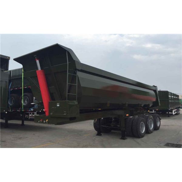 Mechanical Suspension Heavy Duty Semi Trailers , U Shape 40 T Load Capacity Rear Dump Tipper Semi Trailer