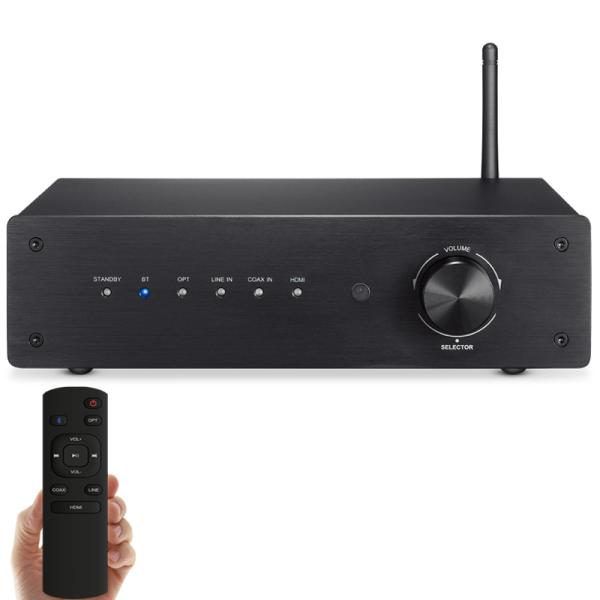 4 Channel Bluetooth 5.0 Multi Channel Amplifier with 400W Peak Power and Hi-Res DAC for Home Theater