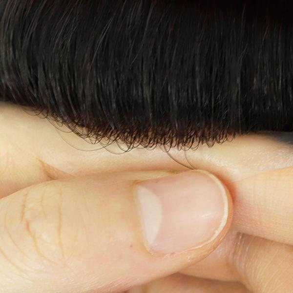 Duro Mono PU Indian Human Hair Toupee Men's Wig Hair Replacement Fine mono