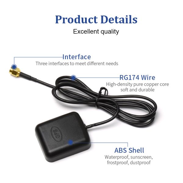Водонепроницаемая активная ГНС GPS автомобильная навигационная антенна PCB 1575.42Mhz SMA соединители RG174