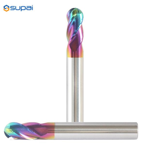4 Flutes Ball Nose End Mill With 0.5mm Corner Radius And -7° Radial Rake Angle