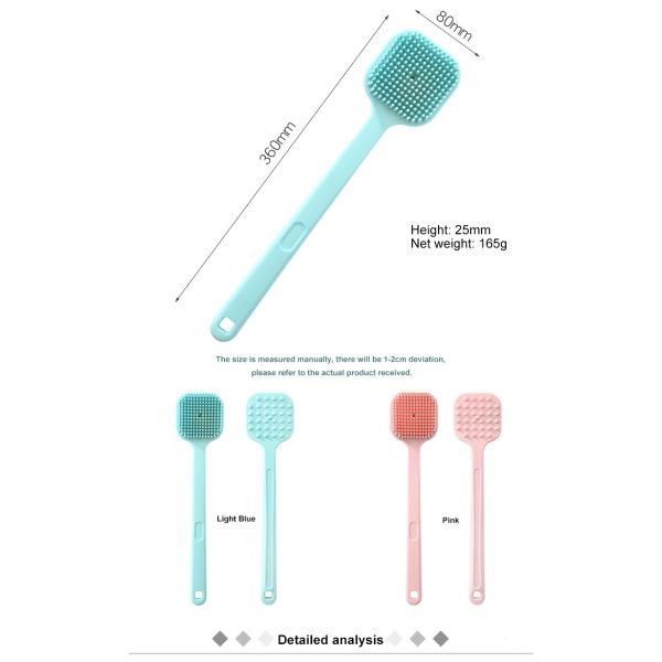 2 в 1 длинной щетке чистки тела ванны силикона ручки для Exfoliating