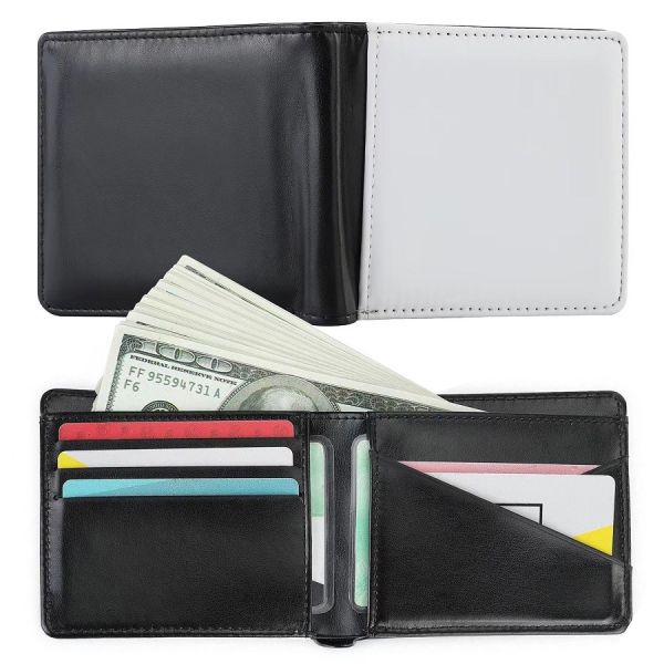 Sublimation Blank Wallet For Men Gifts Double And Single Sided Custom Printed Men'S Leather Sublimation Wallets