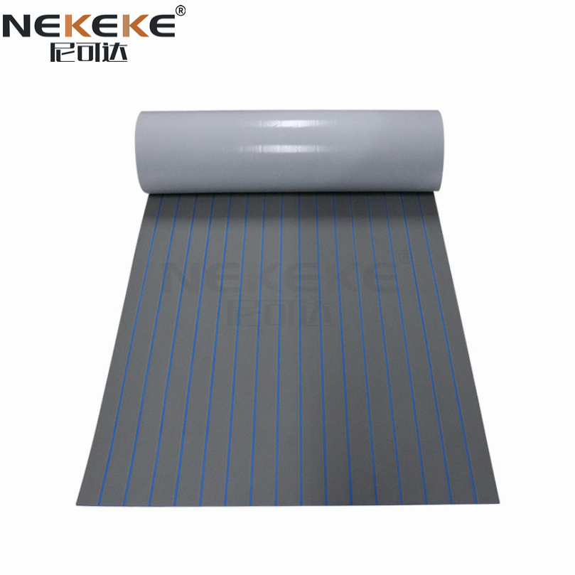 Self Adhesive EVA Deck Sheet Dark Grey Blue Straight Stripe