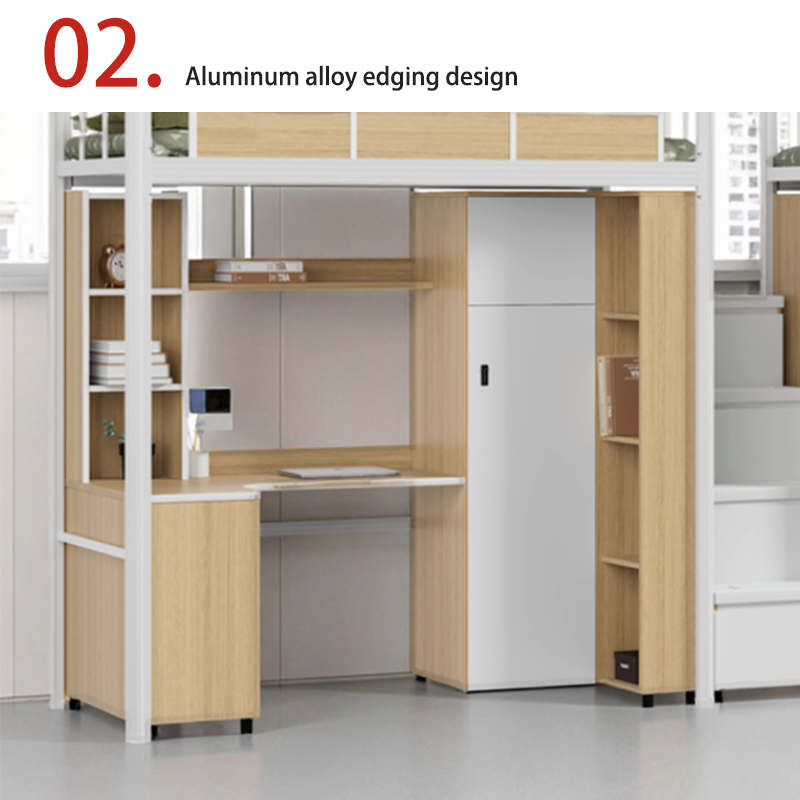 Bed and Table, Large Storage Space, Thickened Countertop, Round Nails,sealed Edges for Storage, Stairs, and High Guardrails