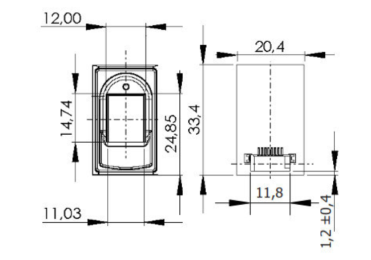 Датчик отпечатка пальцев емкостного ОЭМ КАМА-АФМ32 биометрический для решений Реконьтион отпечатка пальцев