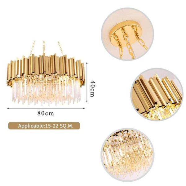 Clear Luxury Metal Crystal Chandelier For Living Room E14