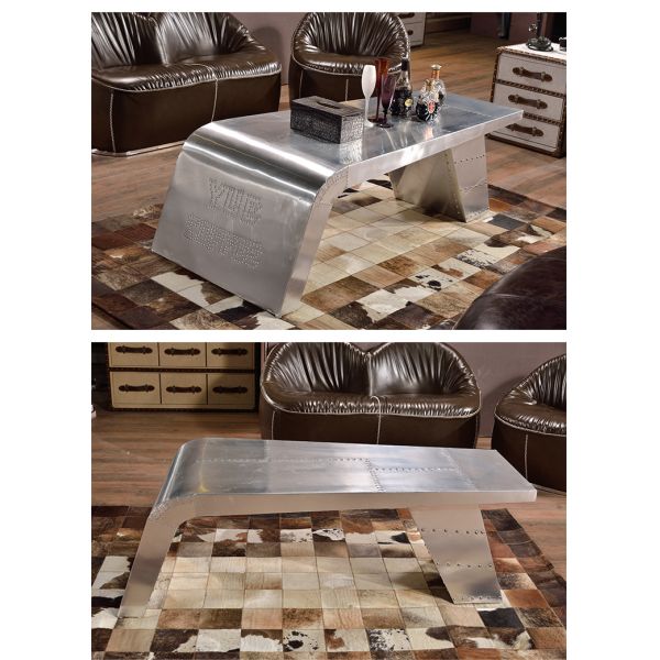 Nidea #8630 High End Aluminum Antique Industrial Coffee Table with Handmade Durable Design for Living Room Furniture