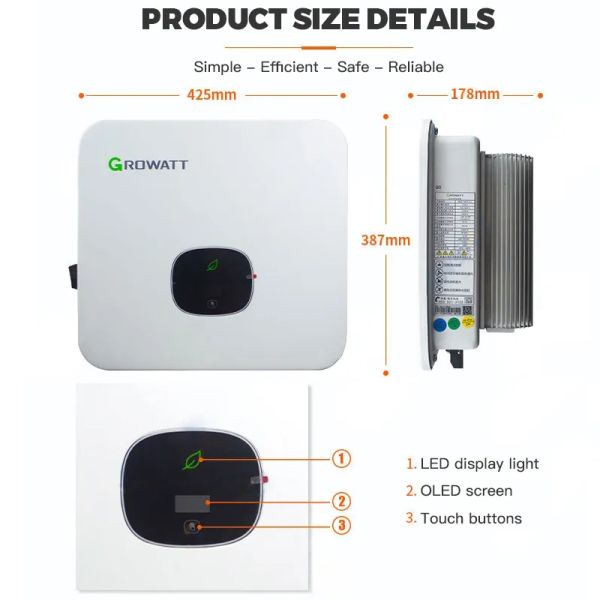 Growatt 6kw Inverter Mod 6000tl3-xh Solar Hybrid Inverter With Mppt Charge Controller And Wifi