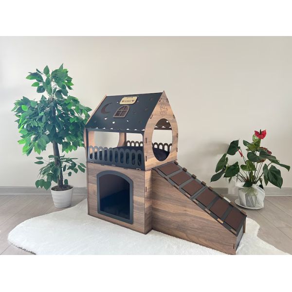 Modern Cat Furniture Customized Shape Wooden Rabbit House for Cats and Small Animals