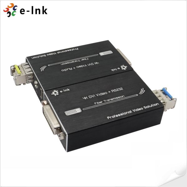 Mini 4K DVI Fiber Optic Extender with Stereo Audio