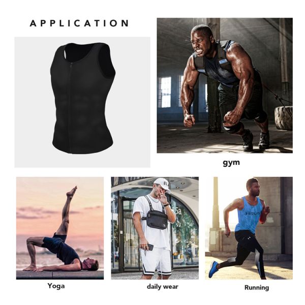Упражнения Gym Zipper Tank Top Сауна жилет Мужчины Неопрен Тренер талии Формировщик полов Женщины