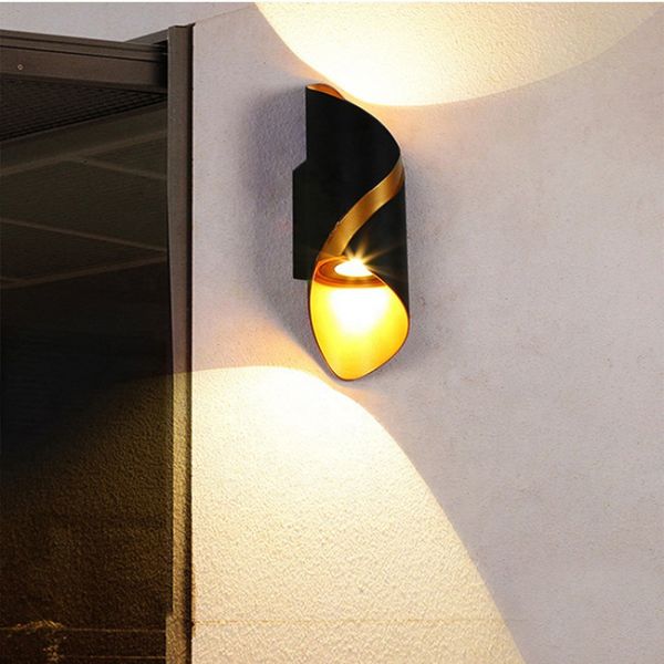 10W Courtyard Outdoor Wall Light Sconces 6000K Aluminum Glass