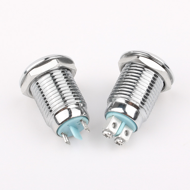 12mm LED Multi-color Signal Lamp IP65 IK08 Brass Nickelage 12V/24V/36V/110V/220V Explosion-proof Indicator Light Industrial Flat