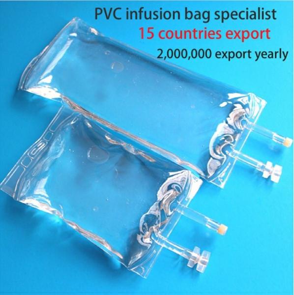 plastic medical sterile infusion bag 100ml 250ml 500ml PVC Sodium Chloride Solution IV Infusion Fluid Bag