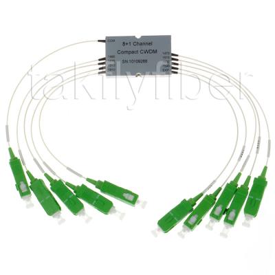 8+1 fibra ótica passiva do módulo do canal CWDM Mux Multiplexer ótico SC/APC CCWDM da única