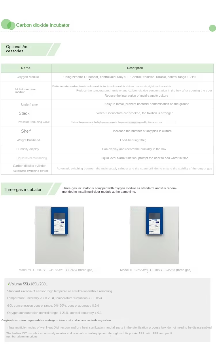 Carbon Dioxide Incubator 180 Dry Heat High Temperature Sterilization Gas Jacket Cell Culture