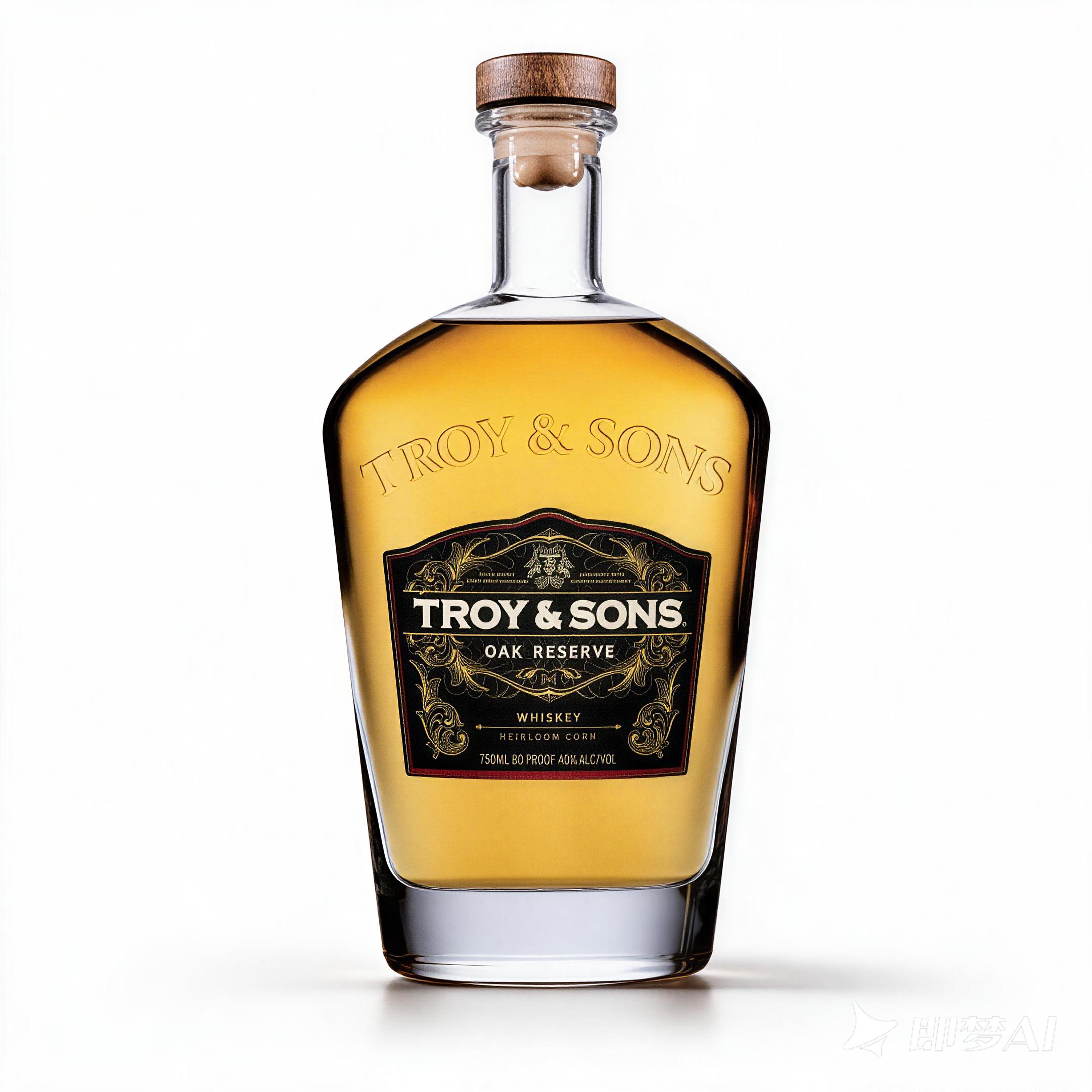 Cork Sealing Tory Sons 500ML Glass Spirit Bottle Embossed Decal Surface