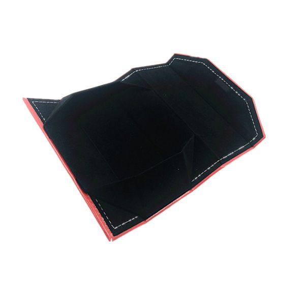 Red Leather Foldable Handmade Sunglasses Case Logo Can Be Customized