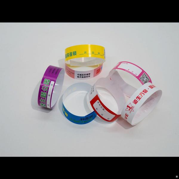 2025 Cheap Synthetic Paper Event Wristbands Logo Printed Water Resistant And Tear Resistant  Wrist Band VIP Bracelet