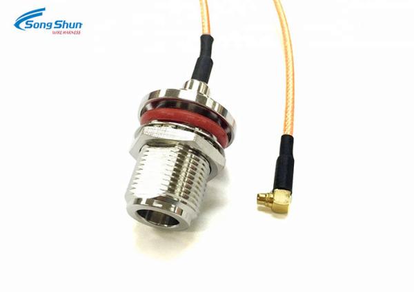 MCX Plug O - Ring Pigtail Cable Right Angle N Jack Bulkhead RG316 Copper Conductor