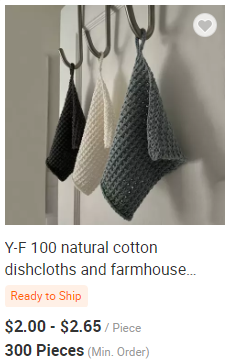 Y-F Kitchen Crochet Wash Cloth 100% Cotton Eco Friendly 3pk 9x9 Knitted Wash Dish Cloths