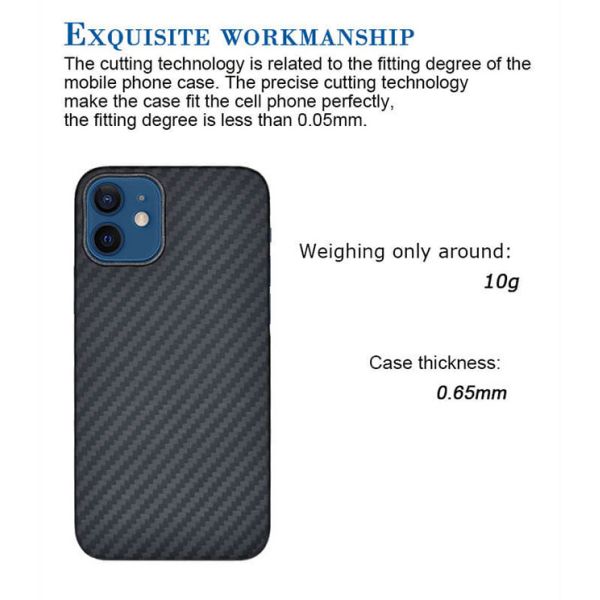 Случай Кевлара случая Aramid случая телефона волокна углерода iPhone 12 случая