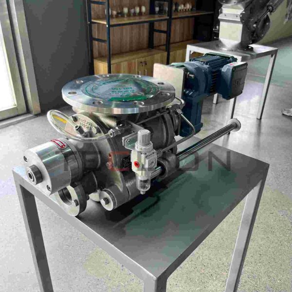 La válvula rotativa se utiliza para el transporte neumático, con un rotor desmontable y una estructura de tipo de limpieza