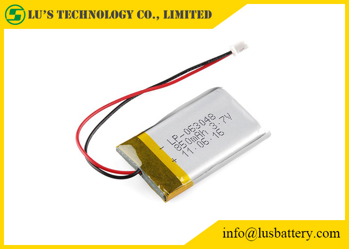 Батарея полимера лития LP063048 850mah 3.7V перезаряжаемые с проводами и соединителем