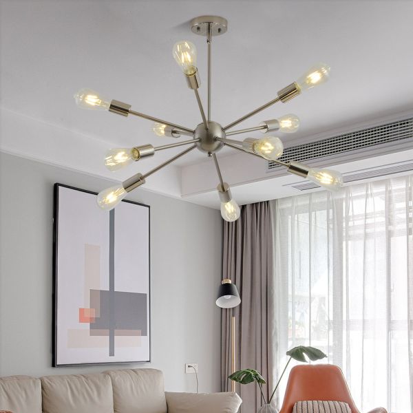 8 lights Bar chandelier hall kitchen island dining room Home Decor black gold sputnik chandelier(WH-VP-72)