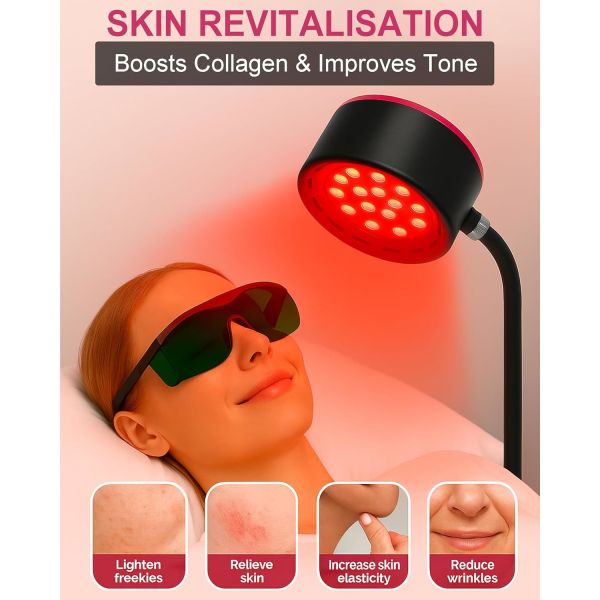 660nm+850nm Red Light Therapy Lamp with Remote Control and 30W Power for Home Wellness