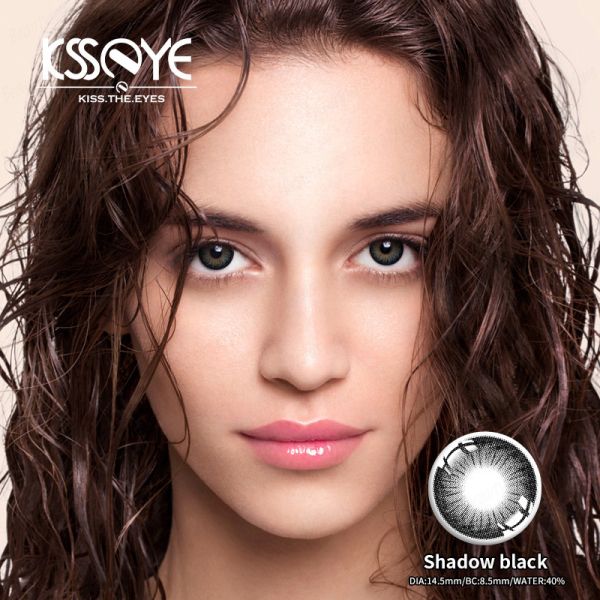 KSSEYE Natural Dark Circle Eye Natural Black Contacts Lens 14.2mm