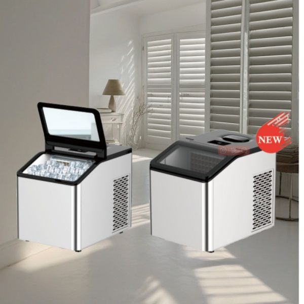 Stainless Steel Home Kitchen Ice Maker with 4.0L Water Capacity and Silent Operation