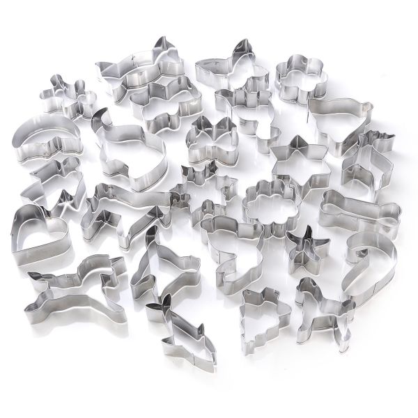 LFGB/FDA Stainless Steel Different Shape Christmas Bulk flowers star round heart Cookie Cutter