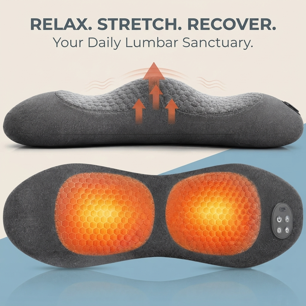 ZN-JH03 Ergonomic Lumbar Support & Electric Waist Massager with Heating, Vibration, and Airbag Traction for Office and Home Relief