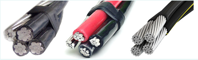 Aluminum Conductors Pvc Insulation Quadruplex Service Drop Cable Acsr Supported