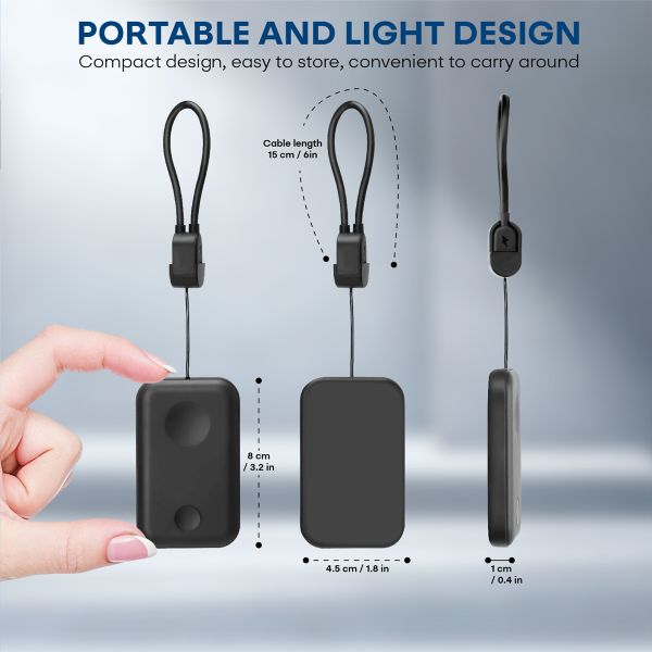 Portable Keychain Cordless Power Bank 1500mAh Mini Capsule Pocket Charger For Phone Watch